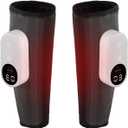 Calf Air Compression Massager for Circulation and Pain Relief, Leg Massager with Heat, Relieve Fatigue, Help for Edema and Varicose Veins, Gifts (Calf: Within 22.5 inches) (Black)