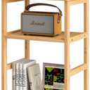 VASMIA End Table, 3-Tier Side Table with Storage Shelf, Bamboo Nightstand Bedside Table for Small Spaces, Bedroom, Living Room,Natural