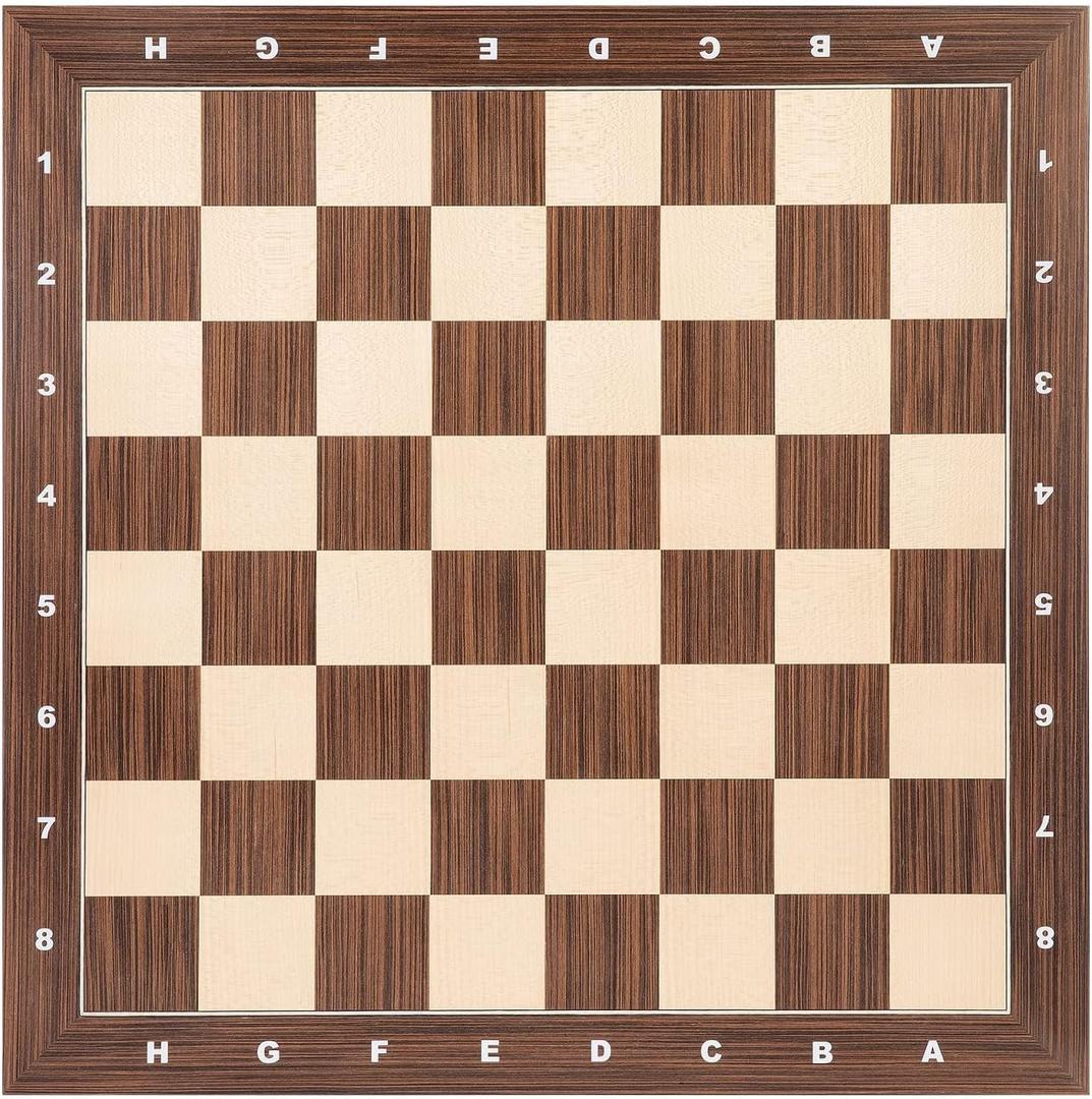 Woodronic 21" Professional Wood Chess Board, Tournament Chess Board with 2.25" Squares, Ideal Gift for Chess Players (21 Inches)