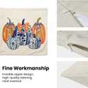 Fall Pillow Covers 16x16 Pack of 2 Chinoiserie Blue and Orange Pumpkin Throw Pillow Covers Outdoor,Fall Thanksgiving Decoration Pillowcase Autumn Farmhouse Linen Cushion Case for Couch Sofa