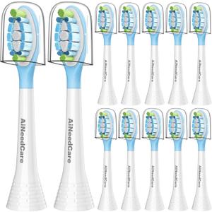 12 Pack Toothbrush Replacement Heads for Philips Sonicare, Electric Brush Heads Compatible with Phillips Sonic Snap-on Care Head (White)