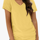 AUTOMET T-Shirts Short Sleeve V Neck Tees Tops for Women Fashion Trendy Lightweight Soft Casual Summer Outfits Clothes 2026, Size S