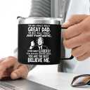 Dad Gifts from Daughter Son - Best Dad Mug Gifts for Valentines Day, Funny Birthday Gift Ideas for Dads, Fathers, Men, 14 OZ Stainless Steel Insulated Travel Coffee Mug Cup, Black