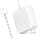 85W Mac Book Pro Charger,Charger Adapter with Fast Charging,Replacement AC 2T-Tip Connector Power Adapter,Laptop Charger Compatible with MacBook pro & Air 13 inch-15 inch Retina After Mid 2012 (White)