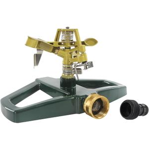 Impact Sprinklers for Yard with Metal Base, Heavy Duty Zinc Alloy Water Sprinkler for Lawn, Automatic 360 Roating for Large Lawn and Garden, Coverage up to 5,800 Sq.Ft, Olive