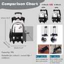 Girls Boys Rolling Backpack, Elementary Middle School Kids Bookbag Roller Backpack for Boys Girls with 2 Wheels, Khaki