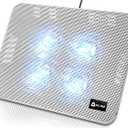 KLIM Serenity + Laptop Cooling Pad for Laptop + 11 to 15.6 inches + Perfect for Small and Medium Laptops + Stable and Sturdy Metal Grid + Silent Laptop Cooling Stand + White