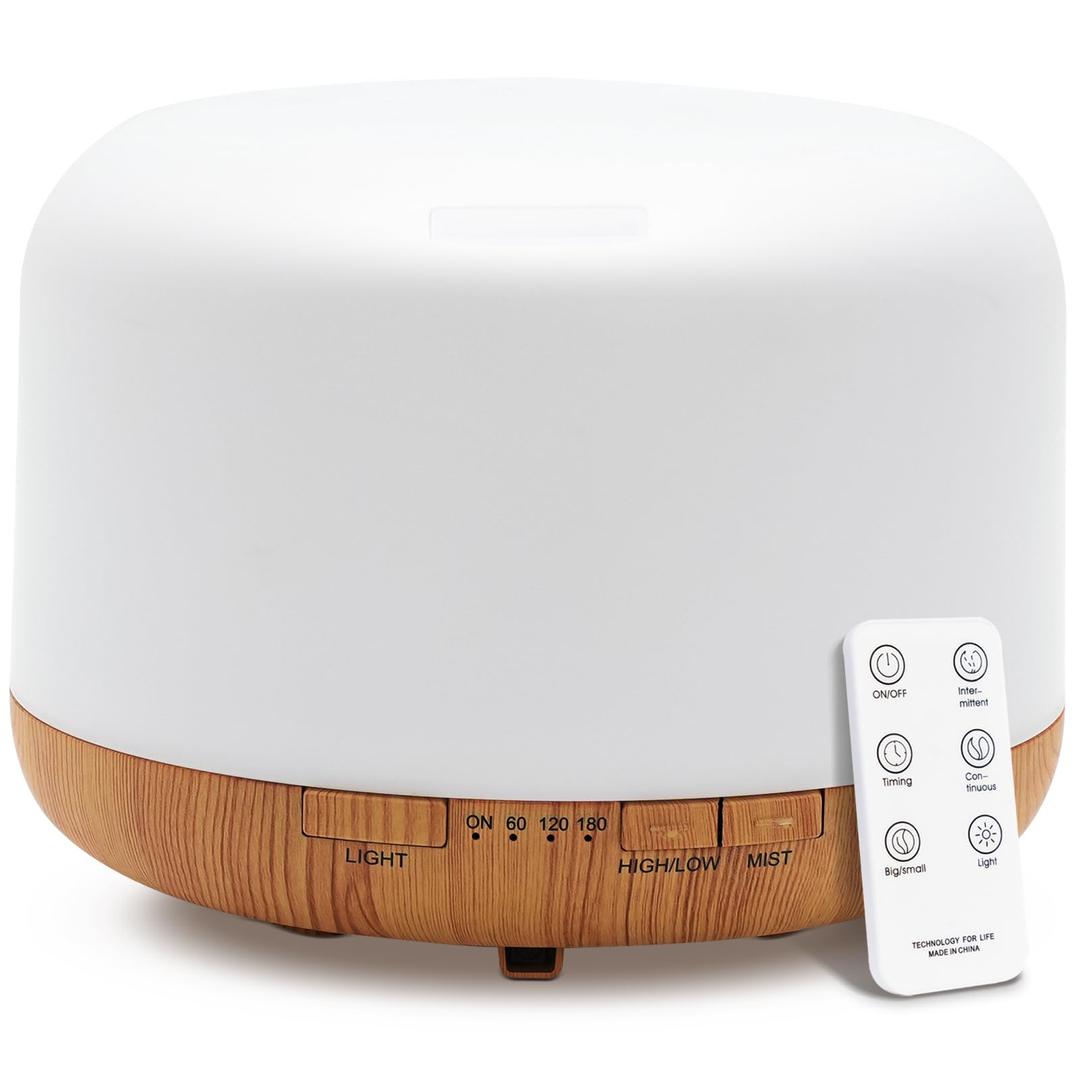 Yogin 500ml Essential Oil Diffuser with Remote Control,Timer & Auto-Off Safety, Smart Ultrasonic Aromatherapy Diffuser