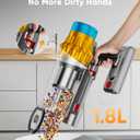 Cordless Vacuum Cleaner, 600W/50KPA, Max 70 Mins Runtime, Self-Standing Vacuum Cleaners for Home, Anti-Tangle Stick Vacuum, Smart Display Vacuum Cordless with 1.8L Cup for Pet Hair/Carpet (Gold)