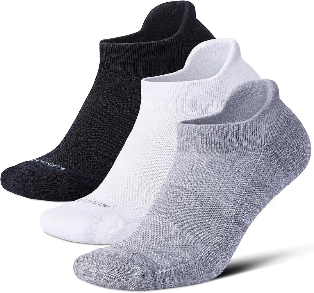 LEVSOX Ankle Compression Socks for Women and Men, Bamboo Viscose Low Cut Cushioned Athletic Running Socks (M)