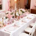 Ciaell 150PCS Rose Gold Plastic Plates Disposable Plates with Rose Gold Plastic Silverware include 50Plates, 25Forks, 25Knives, 25Spoons, 25Cups for Wedding & Party