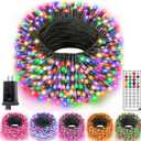 Ollny RGB Color Changing String Lights 400 LEDs 131 FT, 130 Modes Color Changing Christmas String Lights with Remote, Timer & Waterproof, Outdoor Xmas Lights for Thanksgiving Day House Holiday Decor (Green Wire)