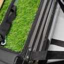 Foldable Dog Car Ramp for Large Dogs, 4 Steps Portable Large Dog Steps for Car Truck SUV High Bed, Aluminum Stairs with Grass Padded, Outdoor Ramp Stairs for Dogs Max Up to 200lbs