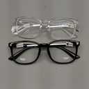 Blue Light Blocking Glasses - Fashion Square Eyeglasses, Anti UV Ray Computer Gaming Glasses Blue Blockers for Women/Men (*Black & Transparent)