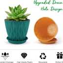 YNNICO 4 inch Plant Pots, 6 Pack Flower Pots Outdoor Indoor, Planters with Drainage Holes and Tray Saucers-Multicolor