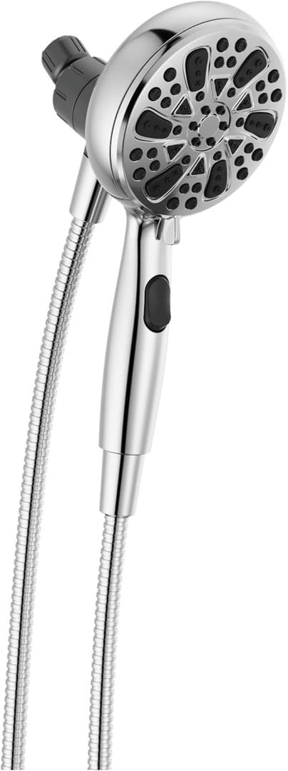 Delta Faucet 6-Spray SureDock Magnetic Shower Head with Handheld Spray, Chrome Shower Head with Hose, Showerheads & Handheld Showers, Handheld Shower Heads, MagnaTite Docking, Chrome 75609