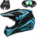Adult 4 Wheeler Helmet, Motocross Helmet DOT/FMVSS-218 Certification Comfortable and Breathable Full Helmets for Locomotives Used in All Seasons, Medium (Black)