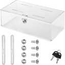 CiaoHER Clear Acrylic Refrigerator Medicines Insulin Narcotics Storage Lock Box with Two Keys and Mounting Hardware12''x6''x4.25''