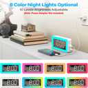 Alarm Clocks for Bedrooms, Mirror Clock with 8 RGB Atmosphere Light, Dual Alarms, 3 Alarm Modes, Snooze, Sleep Aid, Timer, USB Charger, Bedside Digital Alarm Clock for Kids, Adults, Heavy Sleepers