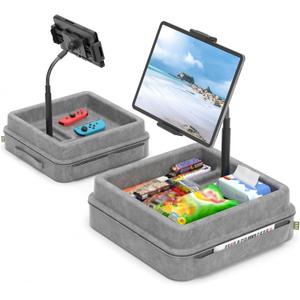 KDD Tablet Pillow Holder - 360Adjustable iPad Pillow Stand for Lap, Bed and Desk - Gooseneck Tablet Soft Pad Dock with Storage Tray and Pocket Compatible with iPad Pro 12.9, Air Mini, Phone, E-Reader