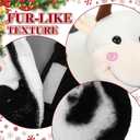 Leitee 12 Pcs Cow Christmas Tree Decoration Set Xmas Western Cowhide Tree Topper Skirt Faux Fur Plush Hanging Artificial Flowers Rustic Christmas Cow Treetop Ornaments for Farmhouse Country Holiday