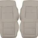 SecosAutoparts 4PCS Front Both Side Bottom & Top Seat Cover Tan Leather Compatible with Mercedes Benz E-Class E200 E250 E300 E350 2010 2011 2012 2013 2014 2015 2016