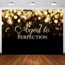 Sensfun Aged to Perfection Birthday Backdrop Glitter Bokeh Circles Photography Background Shiny 40th 50th 60th 70th 80th 90th 100th Birthday Decoration Banner Aged to Perfection Party Supplies 7x5ft