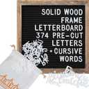 Felt Board w/Precut Letters Number Set 10x10 Inch, Baby Announcement Sign, Pregnancy Announcement Sign Board, Wifi Password (Black Felt Brown Frame)