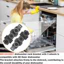 WD12X22801 Dishwasher Rack Bracket with 3 Wheels for GE Haier Dishwasher Roller Wheels - Replace AP6032529 4466609 PS11762946 WD12X10448 WD12X22599 (2 PACK