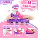 Inline Skates for Girls and Kids, Roller Skates Blades with 4 Size Adjustable Light up Wheels for Kids Girls Beginner Ages 4-8 5-8 6-12 8-12 Indoor Outdoor