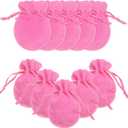 uxcell 10 Pcs Small Velvet Drawstring Pouches, 3.5" x 4.7" Flannel Calabash Shape Drawstring Jewelry Pouches Velvet Jewelry Bags for Wedding Birthday Party Favors, Rose Red