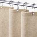 Awellife Flax Tan 36 Inch Stall Shower Curtain Linen Textured Boho Farmhouse Shower Curtains for Bathroom Fabric Liner 36" W x 72" L