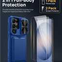 SSLOTSCASE for Samsung Galaxy S26 Ultra Case with 2X Screen Protector, [9H Hardness] Military-Grade Shatterproof, Kickstand & Card Holder & Sliding Lens Cover, Durable Phone Cover for S26 Ultra, Blue