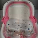 TPN Collapsible Baby Bathtub, Baby Bath Tub with Soft Cushion & Real-Time Thermometer, Baby Bathtub Infant to Toddler Tub (0-36 Months), Portable Travel Baby Tubs for Newborns (Pink)