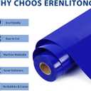 RENLITONG Royal Blue Iron on Vinyl 12Inch by 50ft Roll Heat Transfer Vinyl for T-Shirt Royal Blue HTV Rolls for All Cutter Machine - Easy to Cut & Weed for Heat Transfer Design