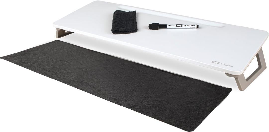 Quartet Dry Erase White Board, Magnetic Desktop Computer Pad for Notetaking, 21" x 7-3/4 Whiteboard, 1 Dry Erase Marker and Keyboard Pad, White Surface (Q090F01-R)