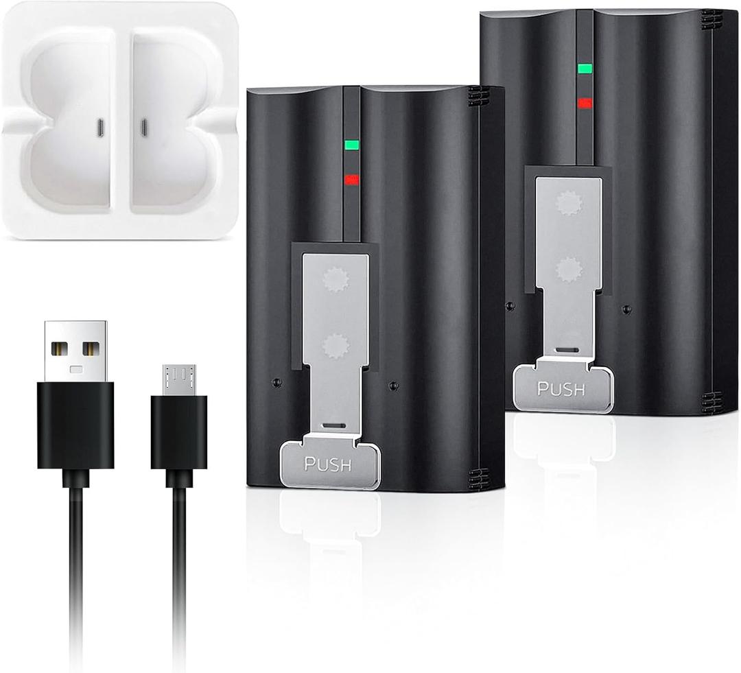 2-Pack 6040mAh Ring Battery Replacement Battery with Charger Station for Ring-Doorbell Camera 2/3/4, Spotlight Camera and Stick Up Cam, Rechargeable Upgraded Li-ion Batteries 3.65V