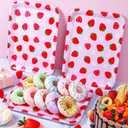 3 x RattanView 3 Pcs Strawberry Trays Strawberry Birthday Party Decoration Plastic Serving Trays pink Platter Pink Reusable Plates 13 x 10 Inch Berry Sweet One Birthday Party Supplies