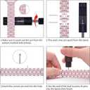 Slim Metal Watch Bands Compatible With Apple Watch 41mm 40mm 38mm 45mm 42mm 44mm 49mm, Thin Stainless Steel Chain Link for Women iWatch Series 9/8/7/SE/Ultra/6/5/4/3/2/1 (Pink)