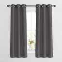 NICETOWN Blackout Window Curtains 63 inch Length 2 Panels - Grommet Top Room Darkening Thermal Insulated Solid Vertical Drapes for Bedroom/Kid Room (37 x 63 Inch, Grey)