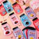 Tinlade 48 Pcs Valentine's Mason Jar Cards Bags Valentine Greeting Card Resealable Bags with Zipper Valentines Exchange for Kids Boys Girls School Class Classroom Party Favors Gifts (Diverse Style)