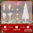 Sunnyglade 4FT Lighted Artificial Christmas Tree, Small Tinsel Pine Tree with 100 LED Light, Pen-Shape Xmas Tree with PVC Full Branch Tips & Stand for Indoor Christmas Home Party Decor (White)