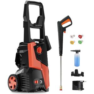 Electric Pressure Washer 4800PSI 2.9GPM with 4 Nozzles, 25FT Hose & Soap Tank, for Cars, Patio, Pool Cleaning (Orange)