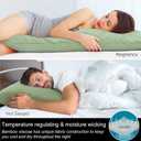 BEDELITE Body Pillow Cover, Rayon Made from Bamboo, Cooling Body Pillow Pillowcase for Hot Sleepers and Night Sweats, Breathable & Silky Soft Full Long Pillow Case Cover (Sage Green, 20x54 Inches)