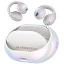 Monster Open Ear AC600 Headphones, Bluetooth 5.4 Wireless Earbuds with HiFi Stereo, Clip-On Earbuds with ENC Clear Call, 21H Playtime, Touch Control, IPX6 Waterproof Wireless Headphones for Workout