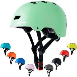 Bike Skateboard Helmet, Adjustable and Multi-Sport for Skate Scooter, 3 Sizes for Adult Youth Kids Toddler (Medium, Mint Green)