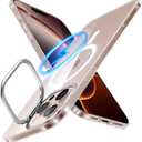 TORRAS Magnetic Slim Fit for iPhone 16 Pro Case with Stand, Compatible with MagSafe, Built-in Stash Stand, Ultra Thin 16 Pro Case, Lightweight Anti-Scratch Hard Phone Case 6.3 inch, Clear