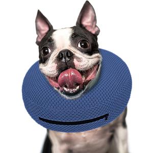 Supet Inflatable Dog Cone Collar for Dogs to Stop Licking, Dog Donut Collar After Surgery, Soft Pet Cone for Dogs, S