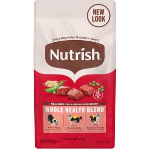 Nutrish Dry Dog Food, Real Beef, Pea & Brown Rice Recipe Whole Health Blend for Adult Dogs, 6 lb. Bag (Rachael Ray) (6 Pound (Pack of 1))