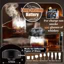 Electric Whiskey Smoker Kit With Light Modes, No Butane Needed, Rechargeable Cocktail Smoker Kit with LED Display & 6 Wood Chips, Old Fashioned Smoker Kit Bourbon Gifts for Men Dad Him